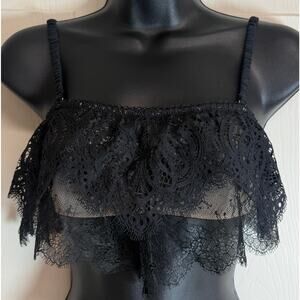 Victoria’s Secret Dream Angels Lace Bralette Black XS Sheer Lingerie NWT New